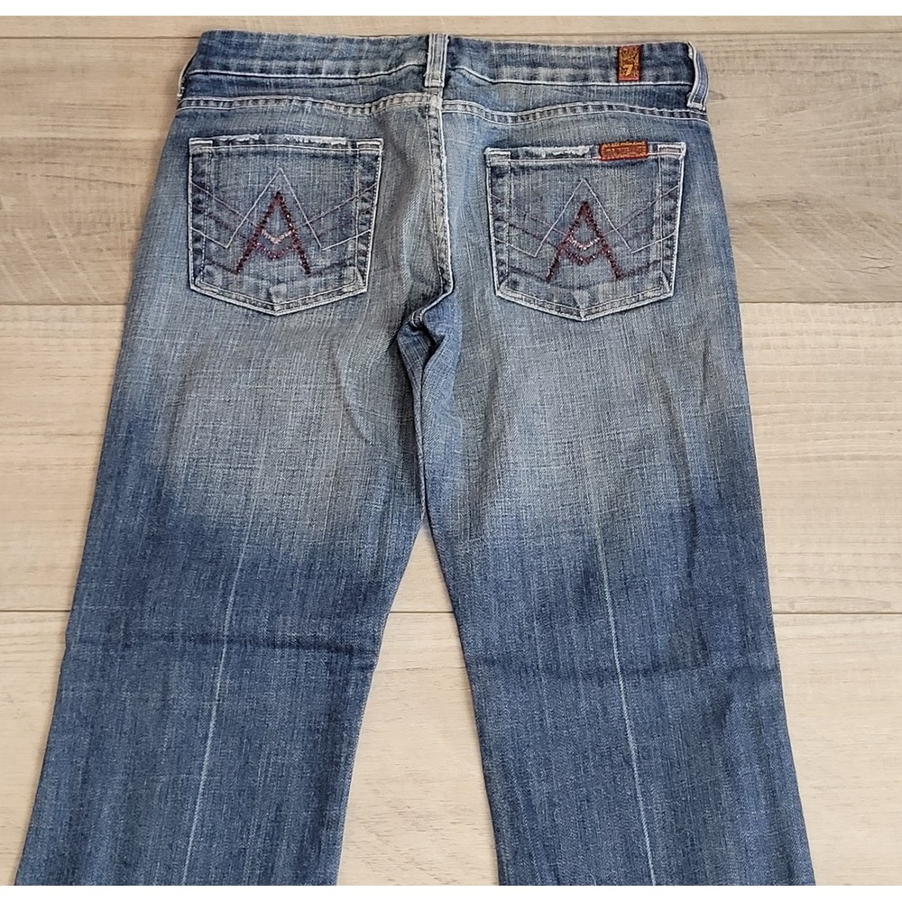 👖Vintage 7 For All Mankind A Pocket Bootcut Flare Jean Women 29x29 Made USA Y2K